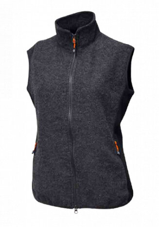 bodywarmer Thi dames merinowol donkergrijs maat 38
