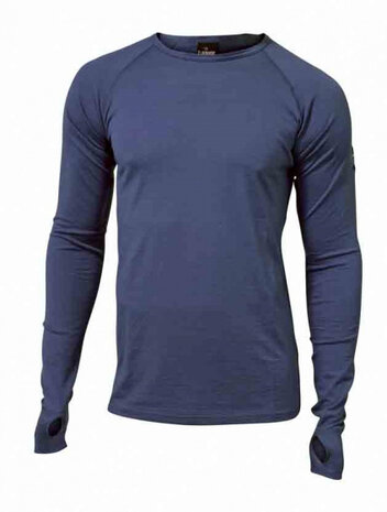 longsleeve Frippe heren merinowol donkerblauw maat XXL