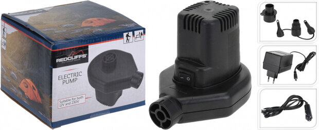 elektrische pomp 12V-230V 14,5 cm ABS zwart 6-delig