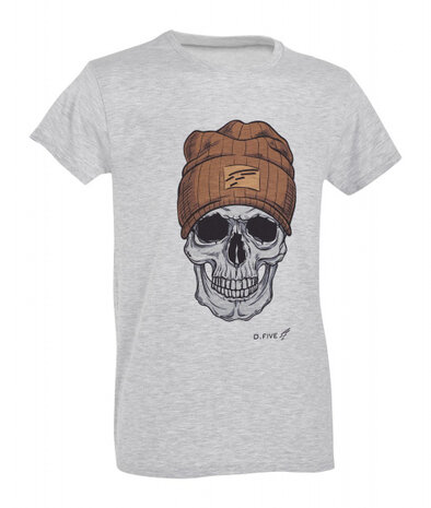 T-shirt met print heren katoen grijs/bruin maat XXL