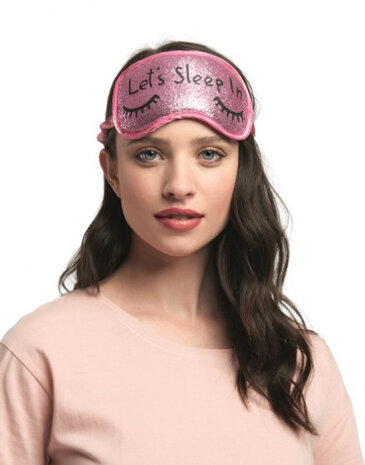 slaapmasker Geisha dames polyester roze one-size