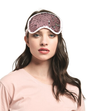 slaapmasker Manhattan dames polyester roze one-size
