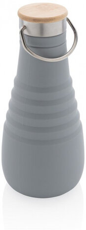 drinkfles opvouwbaar 600 ml siliconen grijs