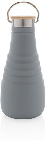 drinkfles opvouwbaar 600 ml siliconen grijs