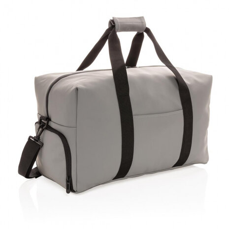 weekendtas Smooth 30 liter polyurethaan grijs/zwart