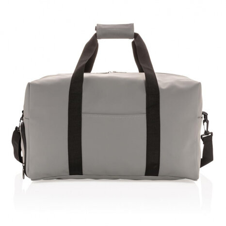 weekendtas Smooth 30 liter polyurethaan grijs/zwart