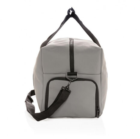 weekendtas Smooth 30 liter polyurethaan grijs/zwart