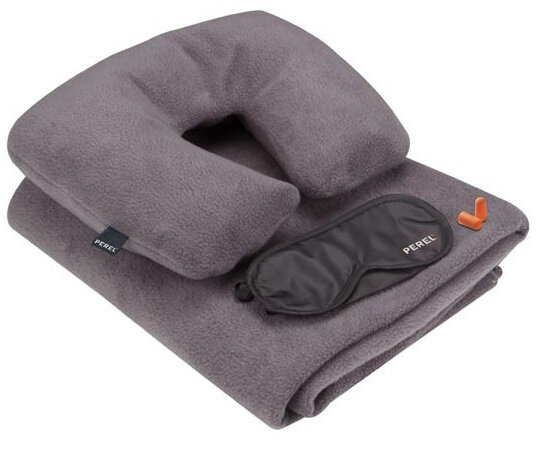 reisset Comfort fleece/polyester zwart/grijs 4-delig