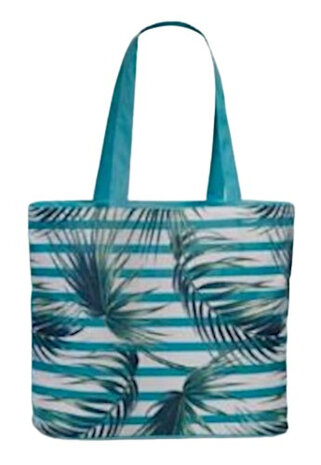 strandtas 48 x 34 cm polyester blauw