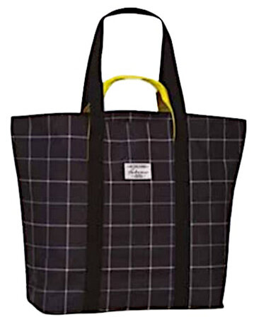 strandtas 46 x 46 cm polyester zwart/wit