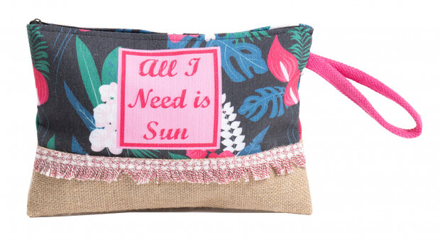 strandtasje Vacay Mode dames 20 cm textiel roze
