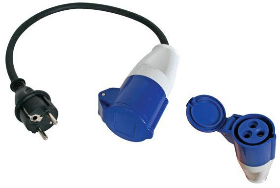 verloopkabel schuko/CEE-contrastekker 40 cm IP44 zwart
