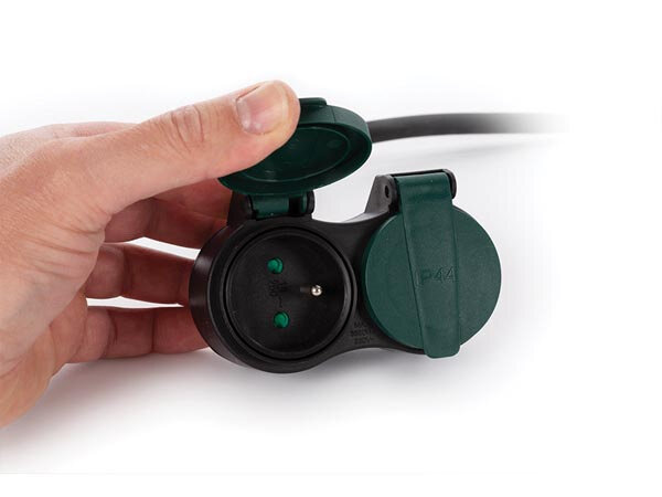 verlengkabel 2-voudig 20 meter 230V 3680W penaarde zwart