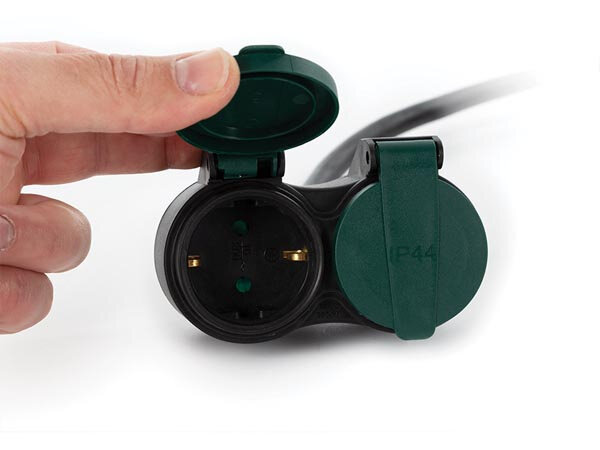 verlengkabel 2-voudig 20 meter 230V 3680W penaarde zwart