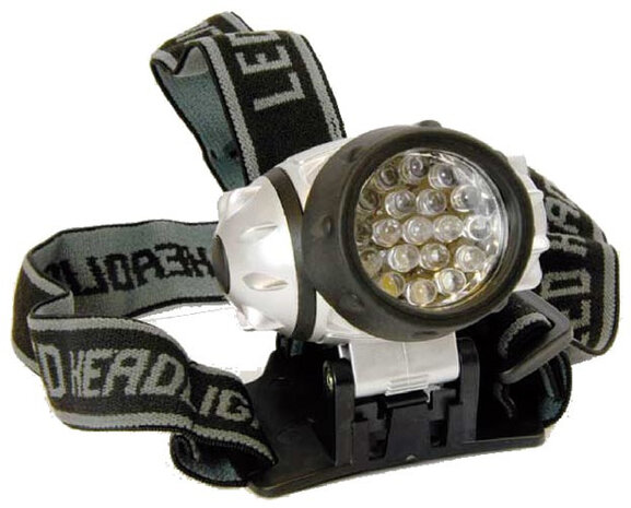 hoofdlamp led 12 x 20 cm zwart/zilver