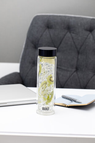 thermosfles Built New York 450 ml glas donkerblauw