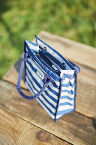 koeltas 4 liter polyester wit/blauw