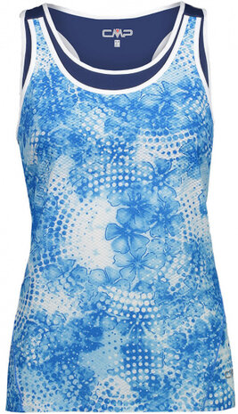 sporttop dames polyester blauw/wit maat 42