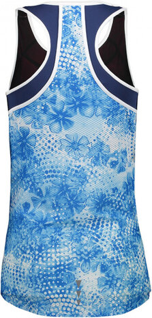 sporttop dames polyester blauw/wit maat 42