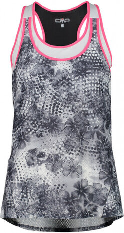 sporttop dames polyester grijs/roze maat 34