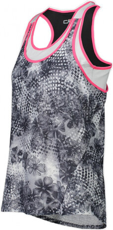 sporttop dames polyester grijs/roze maat 36