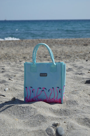 koeltas 24 x 10 x 25 cm 4 liter blauw/roze