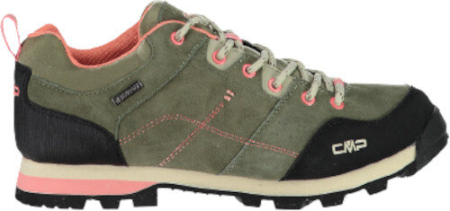 wandelschoenen Low Alcor dames leer khaki/zwart maat 36