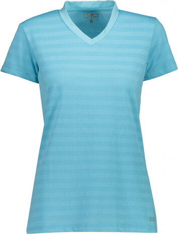 T-Shirt dames&nbsp;polyester/elastaan lichtblauw maat 48