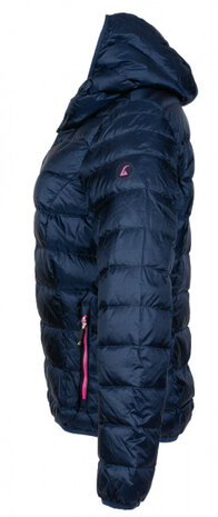 donsjas Belfast dames nylon donkerblauw/roze maat L