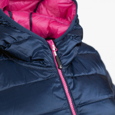 donsjas Belfast dames nylon donkerblauw/roze maat L
