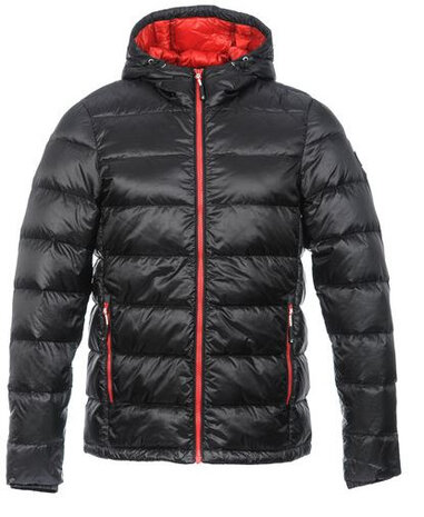 donsjas Nuuk heren nylon/dons zwart/rood maat XL