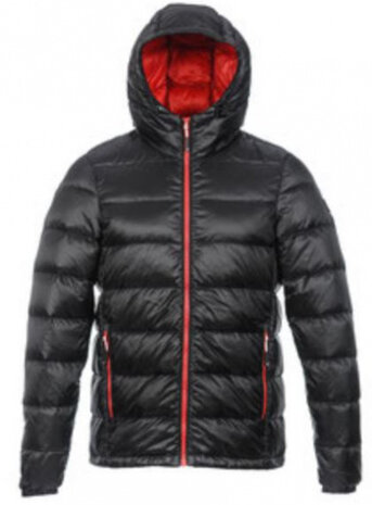 donsjas Nuuk heren nylon/dons zwart/rood maat 4XL