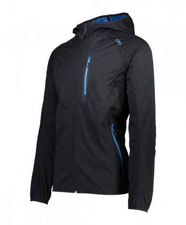 outdoorjas softshell heren polyester zwart maat 4XL