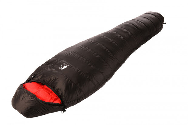 slaapzak Ibex 700 255 cm nylon zwart/rood