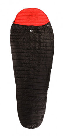 slaapzak Ibex Light 215 cm nylon zwart/rood