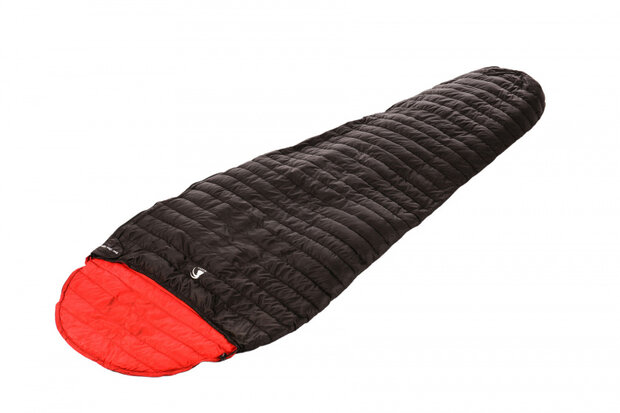 slaapzak Ibex Light 215 cm nylon zwart/rood