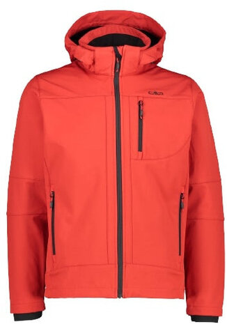 softshelljas Zip Hood heren polyester rood  maat S