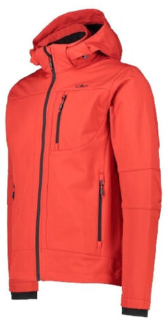 softshelljas Zip Hood heren polyester rood  maat S