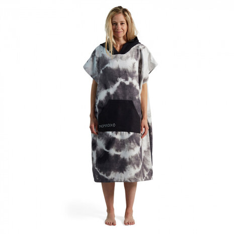 reishanddoek Tie Dye 78 x 110 cm polyester zwart/wit