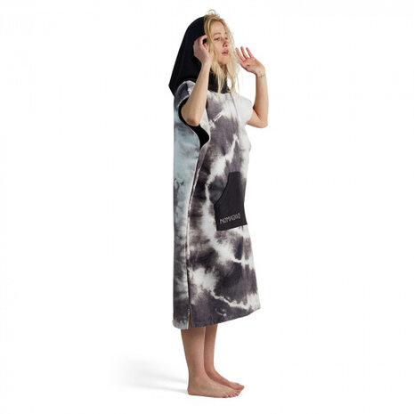 reishanddoek Tie Dye 78 x 110 cm polyester zwart/wit