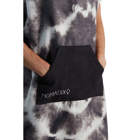 reishanddoek Tie Dye 78 x 110 cm polyester zwart/wit