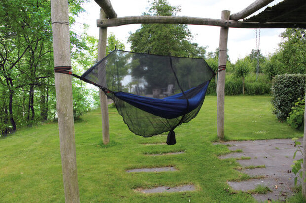 muggennet hangmat 340 x 140 cm polyester zwart