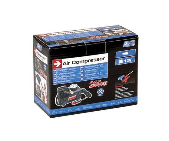 compressor 12 Volt 18 Bar 250 Psi kunststof zwart