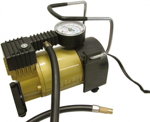 luchtcompressor 12 Volt 7 Bar zwart/goud