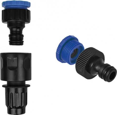 uitrekbare tuinslang 15 meter met spuitkop blauw