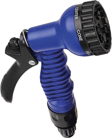 uitrekbare tuinslang 22,5 meter met spuitkop blauw