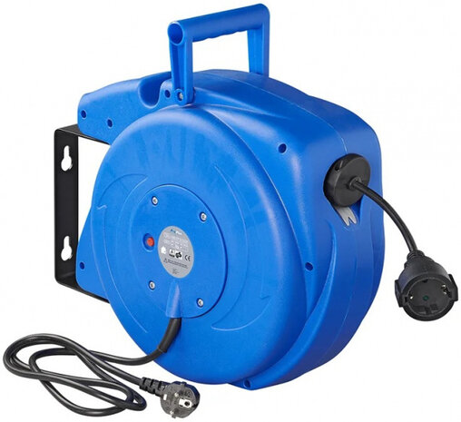 automatische kabelhaspel 15 meter 2000 Watt blauw