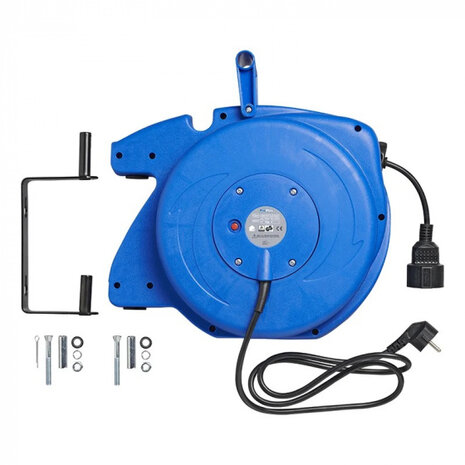 automatische kabelhaspel 15 meter 2000 Watt blauw