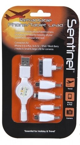USB-verbindingskabel Sentinel 70 cm wit 6-delig