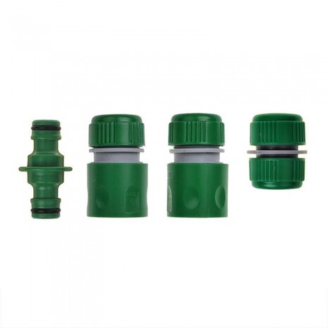 Koppelingset voor tuinslang 4-delig groen